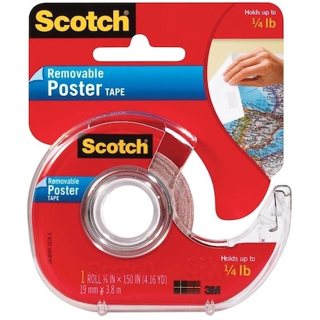 109 Poster Tape, 150 In L, 34 In W, Clear